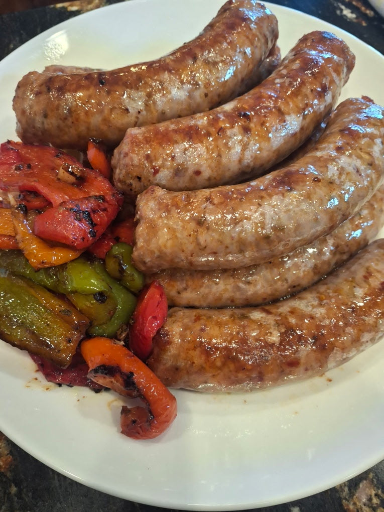 10 lbs Greco Italian Sausage Hot or Mild- Free Overnight Illinois shipping Included!