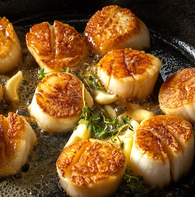 U10 Colossal Sea Scallops-DRY (20) & Wild Caught Argentina Shrimp (2lbs) Seafood Bundle!
