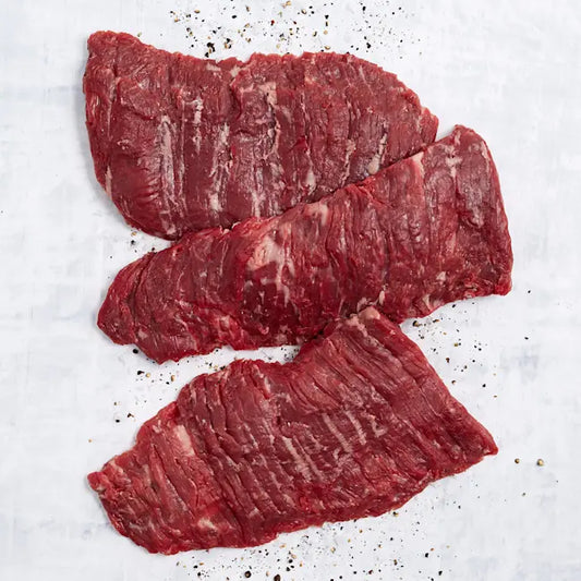 New item- Outer skirt steak pieces (2-4oz) 1lb pkg. 18.99lb