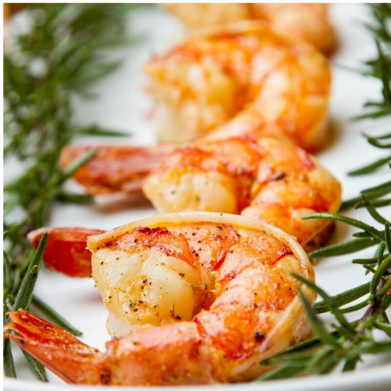 Wild caught Argentina Red Shrimp 16-20 ct. Cleaned & Devianed Tail-on. 2lb Bag