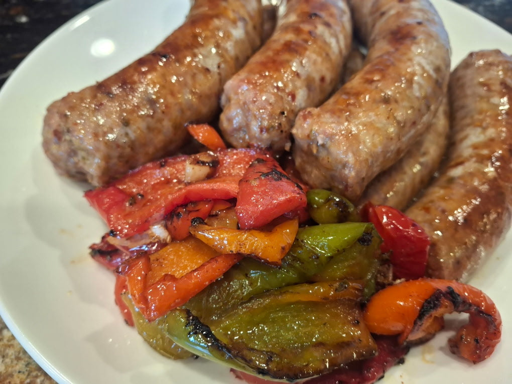 Italian Sausage Greco "Hot" 5lb Box. aprox 18 pieces $29.99