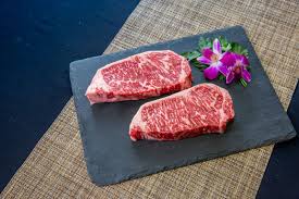 Australian Waygu N.Y. Strip Steak 14 oz. $85ea. Buy 3 Steaks get 4th free!
